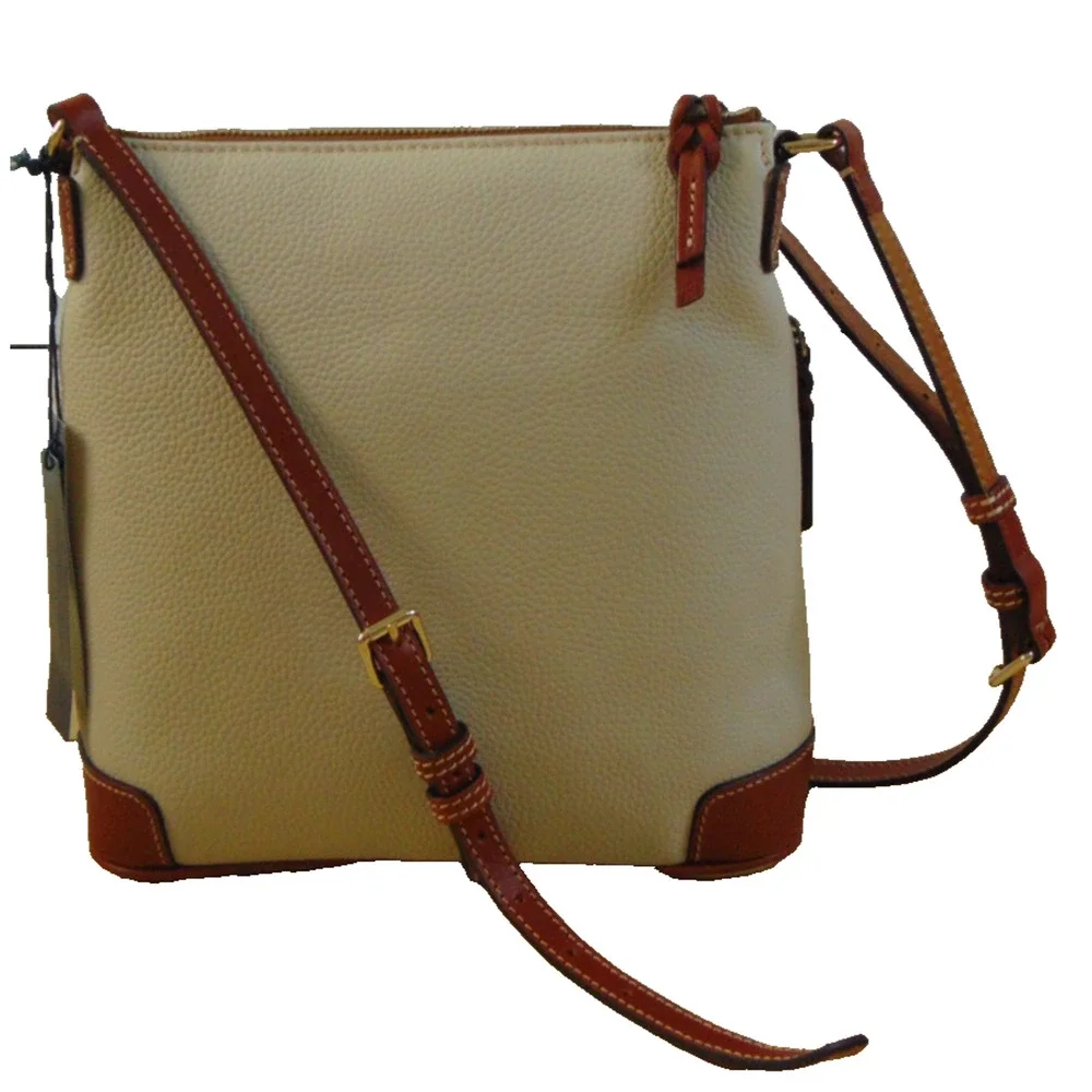 Dooney & Bourke Pebble Grain Crossbody Bag Bone Leather Gold Hardware R264 NWD